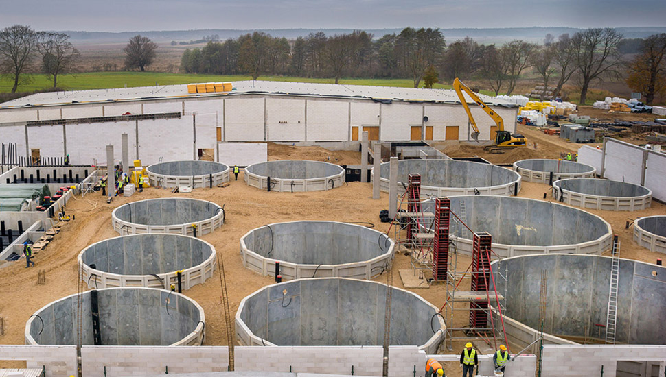 Construction of a salmon farm in Poland